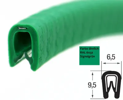 Produktbild von KS1-2SIG Kantenschutzprofil grün Klemmbereich 1-2 mm Maße 9,5x6,5 mm