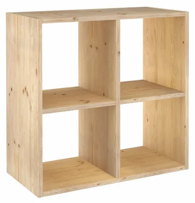 Modulares Regal, 4 Würfel, Kiefernholz, 70,8x70,8x33 cm