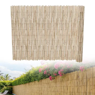 Obrázek produktu pro XMTECH Rákosový plot jako ochrana před zvědavými pohledy, rákosová rohož 160 × 300 cm, kryt na balkon a do zahrady, s pozinkovaným drátem Ø 0,5 mm, včetně stahovacích pásek