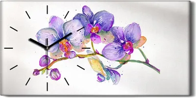 Produktbild von Dekor Leinwand Uhr Wandbilder Geräuschlos 60x30 Gemälde Blumen Zweig Kunst - schwarze Hände