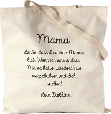 Produktbild von Mama Danke dass du meine Mama bist Jutebeutel Geschenk Muttertag Lustig Familie