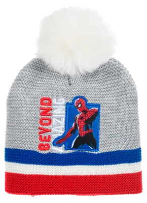 Produktbild von Spider-Man Kinder Jungen Winter-Mütze Bommelmütze  , Farbe:Grau, Größe:52