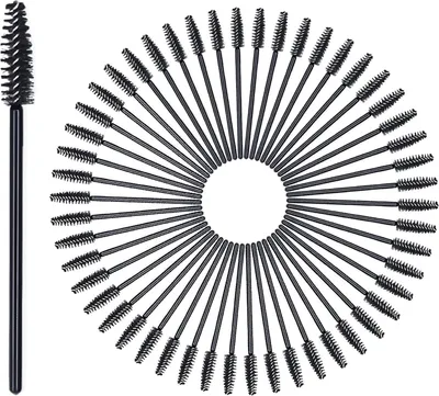 Produktbild von 30 Stück Einweg Wimpernbürste, Schwarz Kosmetik Pinsel für Wimpern und Augenbrauen, Wimpernkamm für Wimpernverlängerung