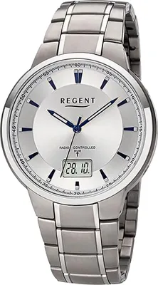 Immagine prodotto di Regent orologio da uomo in metallo orologio da polso al quarzo argento orologi radiocomandati D2URFR268