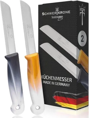 Produktbild von Universal-Kochmesser-Set - 2-teiliges Set aus Allzweckmesser für Gemüse und Obst - Präzise Schneidresultate mit Ergonomischem Griff