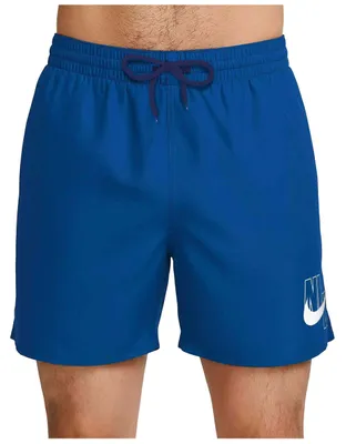 Produktbild von Blauer Herren Badeboxer mit Kordelzug & Taschen - Elastisch & Bequem