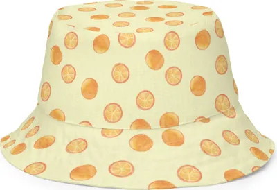 Produktbild von Mr. & Mrs. Panda Sonnenhut Zitrus Orange Größe S/M - Gelb - Geschenk, Orangen, Safarihut, Obst Muster, Boonie Hat, Fischerhut, Anglerhut, Zitrusfrüchte, Bucket