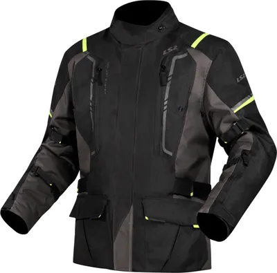 Produktbild von LS2 Narvik wasserdichte Damen Motorrad Textiljacke, schwarz/grau/fluo-gelb, M