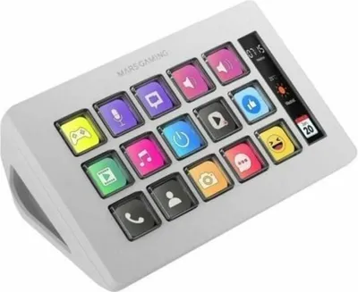 Produktbild von Mars Gaming MSD-ONE Control Deck Slim 15 Teclas Personalizables Pantalla LCD Windows y MacOS Blanco