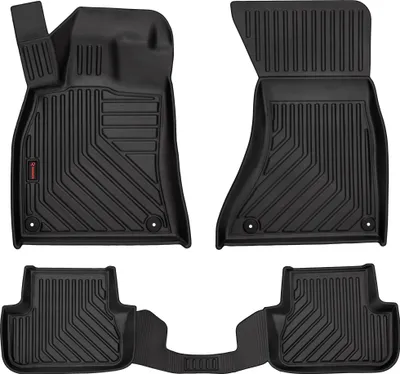 Image de tapis de sol en caoutchouc 3D pour voiture - Jeu de tapis de voiture - Tapis de sol en caoutchouc tous temps - Tapis de voiture antidérapant & imperméable - convient à l'Audi A4 (B8) (2007-2015)