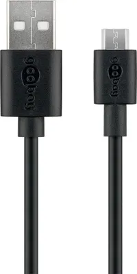 Produktbild von Goobay 72227 Rýchlonabíjací a synchronizačný kábel Micro USB, čierny, 1 m - pre zariadenia Android, čierny