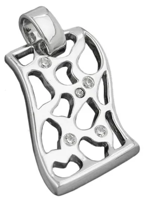 Immagine prodotto di Ciondolo in argento sterling 925 con zirconi, placcato in rodio. Ciondolo in argento per donna