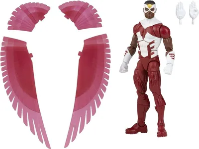 A Hasbro Marvel Legends Retro Falcon action figure with accessories.