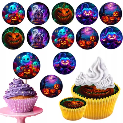 Obrázok produktu pre Dekorácie Na Torty, Muffiny – Sada Na Narodeniny, 12 Ks – Motív: Halloween, Horor