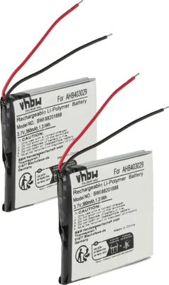 Produktbild von vhbw 2x Akku Ersatz für Plantronics AHB403029 für Wireless Headset Kopfhörer (360 mAh, 3,7 V, Li-Polymer)