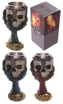 Produktbild von Kelch mit Drachenklaue und Krieger Totenkopf Deko