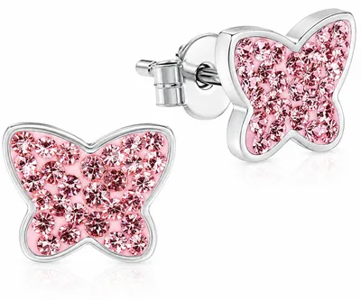 Produktbild von LUISIA® Ohrringe "Schmetterling" mit Kristallen von Swarovski® | Rosa