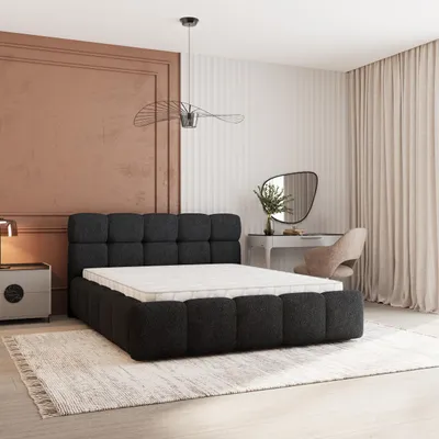 Produktbild von Masseno Polsterbett FARU Q 180x200 cm, Polsterbett mit Bettkästen - Schwarz, QUELLE 100