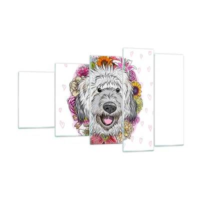 Produktbild von Bilder auf glas - Hund Blumen Kinder exotische - 100x60cm - Glasbilder - Wandbilder - Kunstdruck - zum Aufhängen bereit - Wanddekoration aus Glas - Glas Bilder - Wandbild auf Glas - GEG100x60-3146