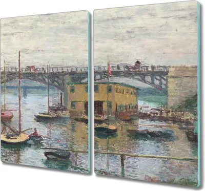 Produktbild von Coloray Hackbrett Herdabdeckplatte 2x30x52 cm Küchenbrett Kochplattenabdeckung Schneidebrett - Brücke von Argenteuil Monet