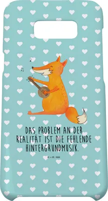 Produktbild von Mr. & Mrs. Panda Samsung Galaxy S8 plus Handyhülle  Fuchs Gitarre - Türkis Pastell - Geschenk, Handycover, Musik, Trällern, Füchse, Cover, Sänger, Singen, Handy Case