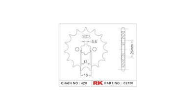 Image de Pignon d'entraînement RK "2120" 420, acier 15 dents