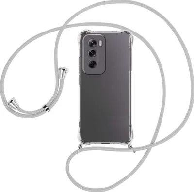 Produktbild von Handykette Backcover-Schutzhülle mit Band (Metall silberfarben) für OPPO Reno 12 5G - silbergrau