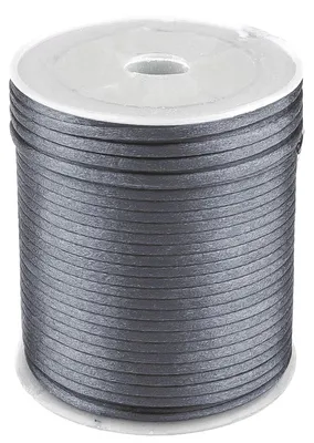 90m Satinschnur Ø2mm, 100% Polyester grau