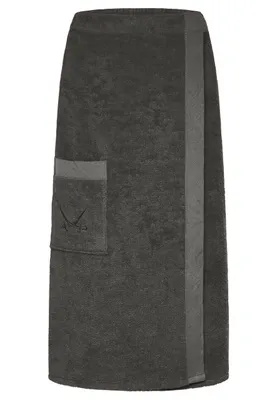 Produktbild von Sansibar Damen Sarong Kilt Pareo Sauna Wellness Klettverschluss, 100% Baumwolle, anthrazit