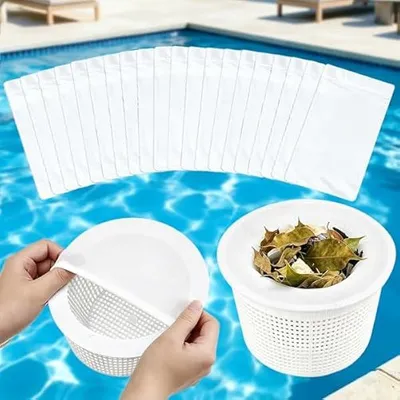 Produktbild von 20 Stš¹ck Pool Skimmer Socken Fein, Filtersocken Sieb Netz Poolsocken Socks Feinfilterung Filter Zubeh?r, Wiederverwendbar Skimmersocke fš¹r Filterkorb Skimmerkorb Schwimmbad Teich K?rbe Schutz Pumpe