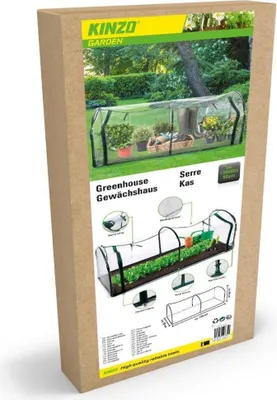 Zdjęcie produktu dla Kinzo Szklarnia ogrodowa foliowa - z zamkiem błyskawicznym - stalowa - 130x60x50cm