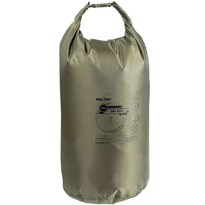 Produktbild von Wasserdichter Packsack 25L, oliv, mit Roll-Top Verschluss, 65,5 x 40 cm