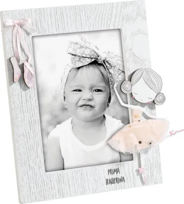 Obrázok produktu pre MASCAGNI 2IEA1100 Drevený fotorámik s motívom tanečnice, biely, 13 x 18 cm