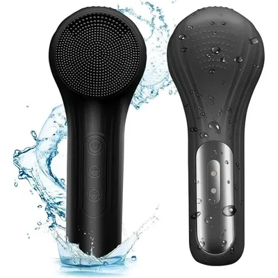 Produktbild von 2-in-1 wiederaufladbare gesichtsreinigungsbürste, silikon, hochfrequenz vibration 8500rpm, heiß & kalt,wasserdichte Gesichtsreinigu,für alle hauttypen
