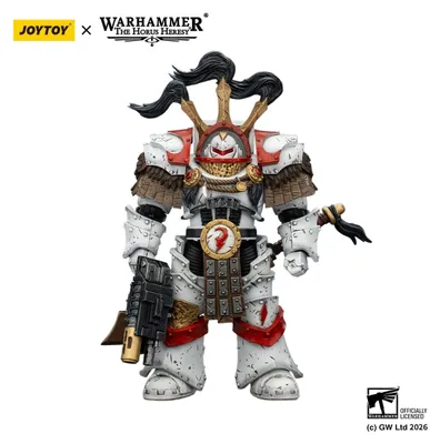 Produktbild von Warhammer 40,000 Actionfigur White Scars Legion Praetor in Cataphractii Terminator Armour with Cyber Hawk Chogorian sword and combi-melta 14 cm