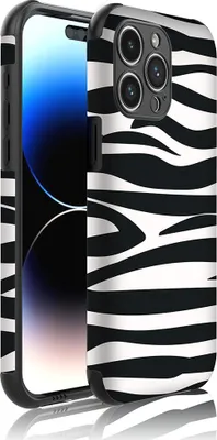 Zdjęcie produktu dla Etui na telefon Smartphonica do iPhone'a 14 Pro ze zderzakiem i nadrukiem zebry - Backcover PhoneCase z nadrukiem zebry