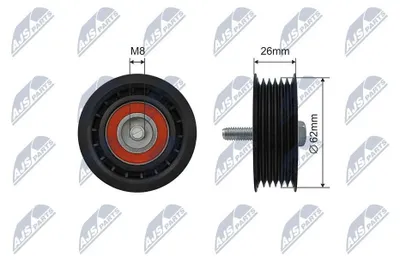 Produktbild von NTY RNK-ME-058 Spannrolle Keilrippenriemen 62mm passend für MERCEDES-BENZ E-Klasse Limousine (W212) E-Klasse T-modell (S212) M-Klasse (W166) CLS GLE