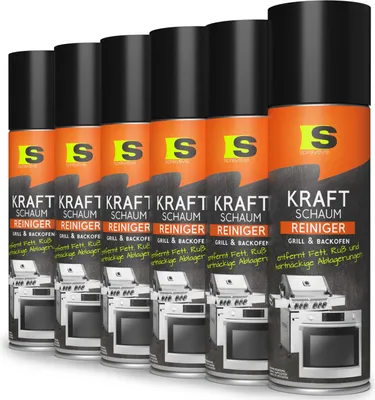 Produktbild von Spraytive 6x 500ml Grill- & Backofenreiniger - Kraft-Schaum-Spray - Einfache Reinigung von Backblech, Grillrost, Topf & Co.