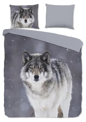 Obrázok produktu pre Dobré ráno, obliečka na prikrývku "Wolfie" - sivá - (260x220 cm) - 100 % bavlna