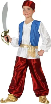Produktbild von Atosa Ali Baba Kostüm Für Arabische Kinder Golden 7-9 Years Kinder Golden 7-9 Years