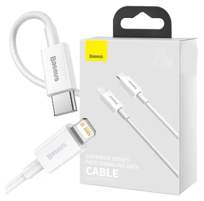 Produktbild von Baseus Superior USB-C til Lightning-kabel iPhone PD 20W 1m Hvid