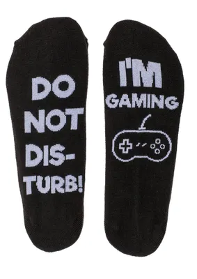 Obrázek produktu pro Dlouhé ponožky s vtipným nápisem – DO NOT DISTURB! I'M GAMING