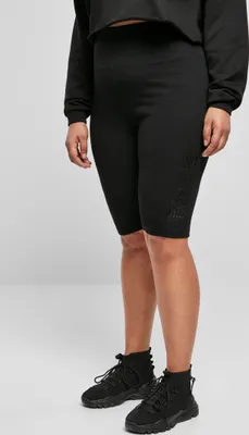Produktbild von Urban Classics TB4087 | Ladies High Waist Branded Cycle Shorts Radlershorts Damen - Farbe: Black/Black - Größe: 5XL