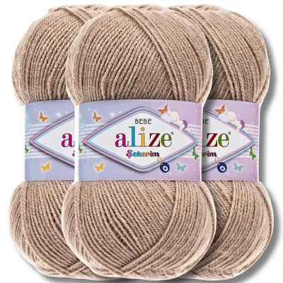 Obrázek produktu pro Alize 3x 100g příze Sekerim Bebe, barva: univerzální, vhodná pro pletení a háčkování (Safüri - 256)