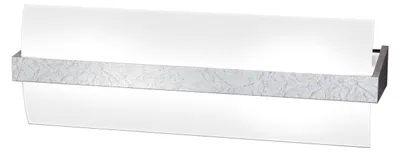 Obrázek produktu pro Moderní nástěnné svítidlo Dřevo Kovový list Stříbrné sklo Bílé 2 světla E27 L40cm