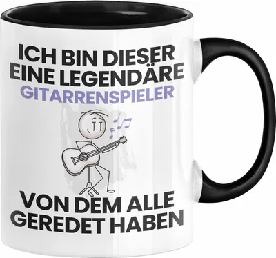 Produktbild von Gitarrenspieler Geschenk Tasse Lustige Geschenkidee Geburtstag für Gitarrenspieler Ich Bin Dieser Legendäre Gitarrenspieler Von Dem Alle Geredet Haben Kaffee-Becher (Schwarz)