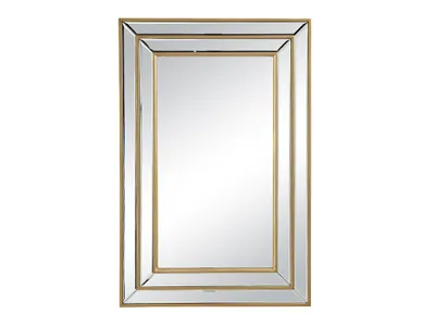 Produktbild von Spiegel - Rahmen aus Eukalyptusholz - H.90 cm - Goldfarben - BAKOU