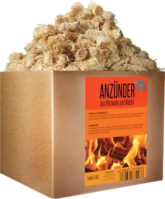 Produktbild von 5 KG in Wachs getränkte Kaminanzünder bzw. Grillanzünder (Anzündwolle) aus Holzwolle