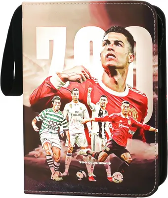 Produktbild von Fußball Karten Sammelalbum, Fussball Sammelkarten Album 4 Taschen 50 Seiten für 400 Karten, Wasserdicht Kunstleder Heft Ordner, Sammelmappe Sammelheft