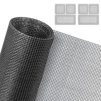 Obrázok produktu pre Sieťka proti hmyzu do okien, 200 x 250 cm, sklenená vlákna, ochrana proti hmyzu, moskytiéra, odolná voči UV žiareniu, strihateľná, čierna
